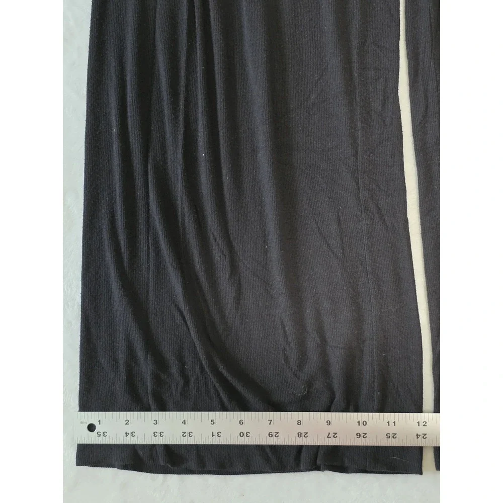 Athleta Womens Large Black Well Rested Rib Wide Leg Sleep Pajama Pants